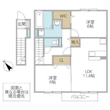 アネシスIII(2LDK/2階)の間取り写真