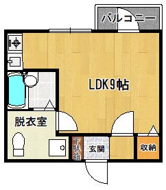 マンション紅花(ワンルーム/1階)の間取り写真