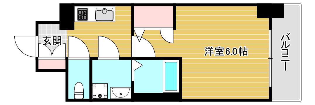エスリード弁天町ルシェンテ(1K/5階)の間取り写真