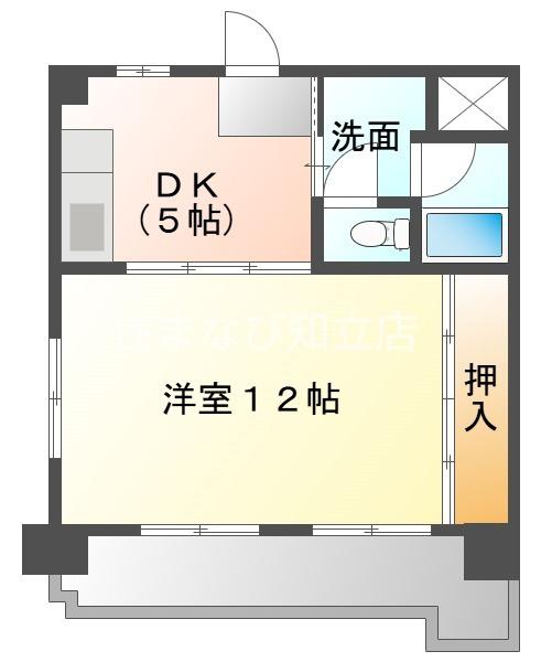 第7タツミビル(1DK/2階)の間取り写真