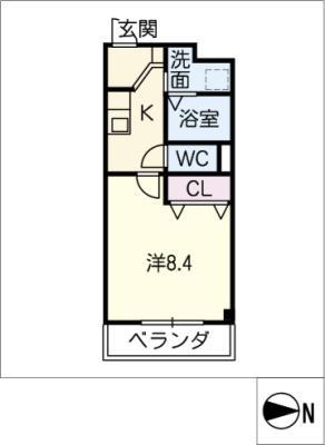 セントラルハイツ名古屋(1K/3階)の間取り写真
