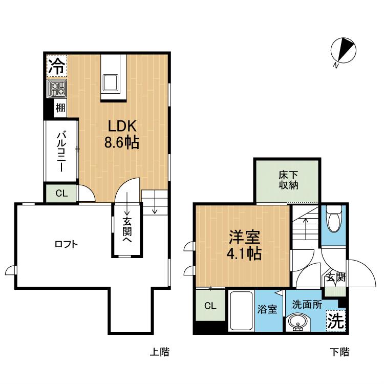 CB弥生ヴィレッタ(1LDK/2階)の間取り写真