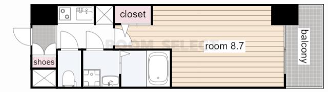 S-RESIDENCE名駅ウエスト(1K/5階)の間取り写真
