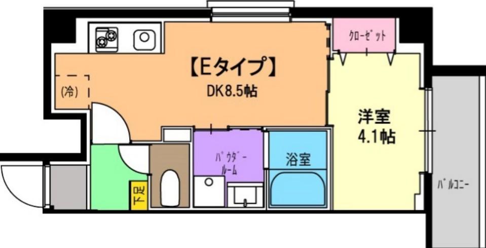 パラシオテルマス池上(1DK/1階)の間取り写真