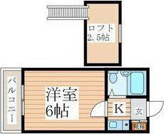 シオン花小金井A棟(1K/2階)の間取り写真