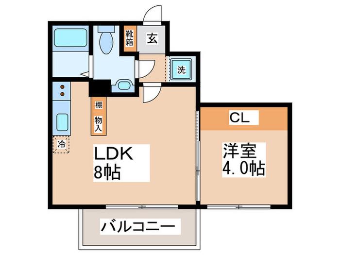ヴィストリア立売堀 (1LDK/11階)の間取り写真