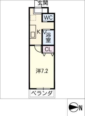 A・CITY秩父通(1K/2階)の間取り写真