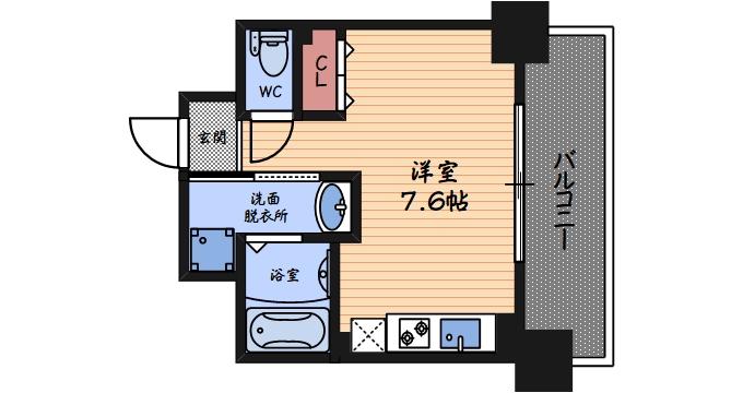 ジュネーゼ野田エコール(1K/4階)の間取り写真