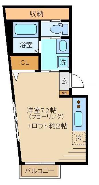 ミラージュ中野(ワンルーム/3階)の間取り写真