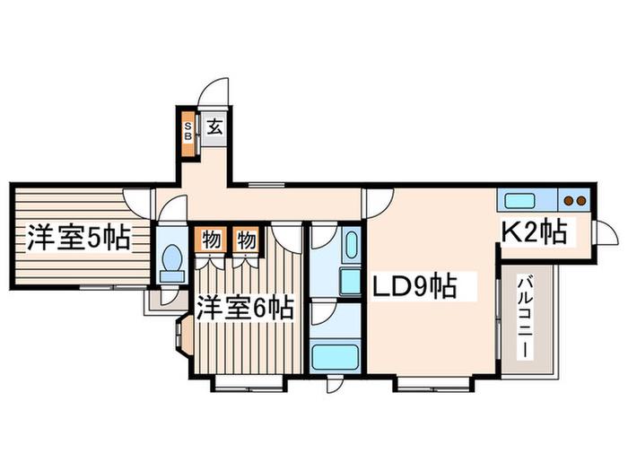 タウンハウス桜台(2LDK/2階)の間取り写真
