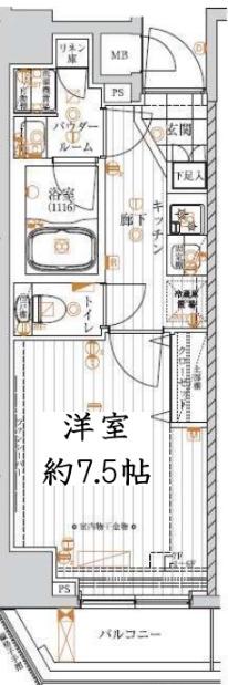 レガリス目白学習院下(1K/5階)の間取り写真
