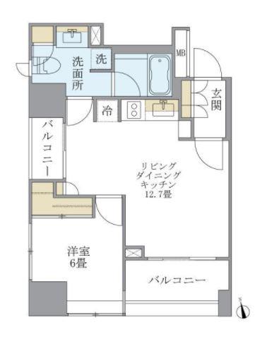LASANTE麻布十番 ラサンテ麻布十番(1LDK/2階)の間取り写真