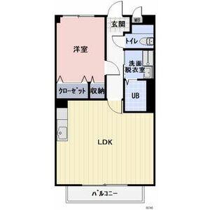 コンプランドル(1LDK/2階)の間取り写真