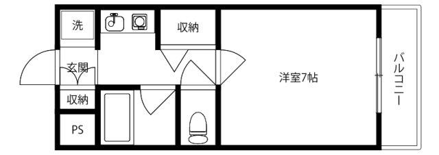 コアシティ如是(1K/3階)の間取り写真