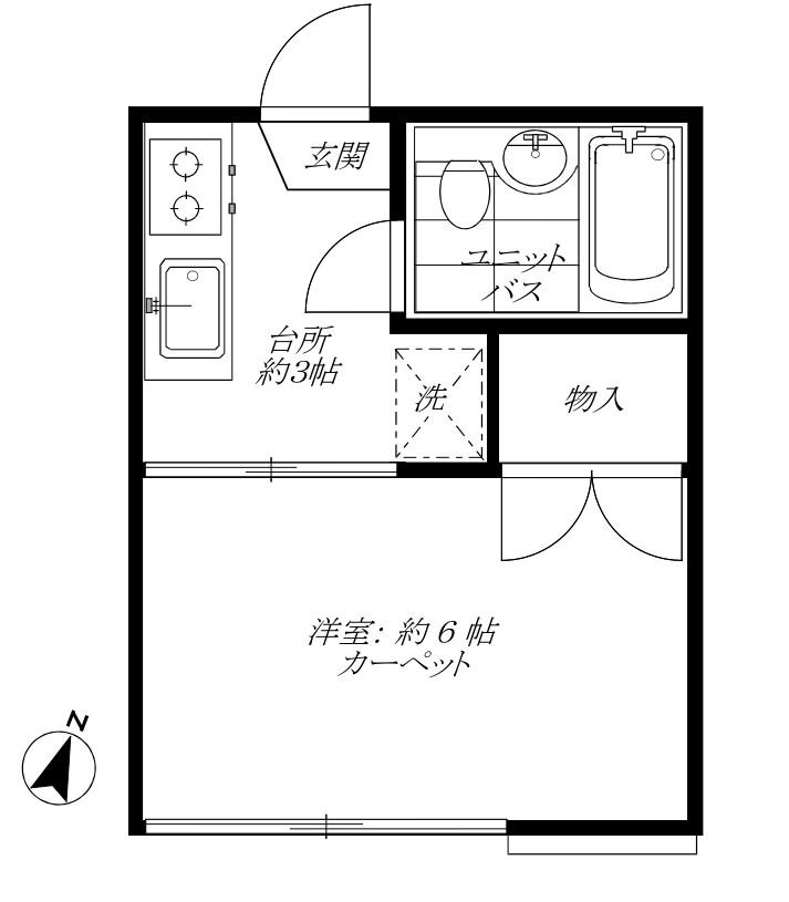 サンハイム(1K/2階)の間取り写真