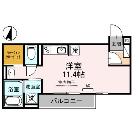 シャルマン ヴィオラ(ワンルーム/3階)の間取り写真