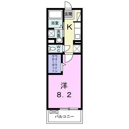 COCO若里(1K/3階)の間取り写真