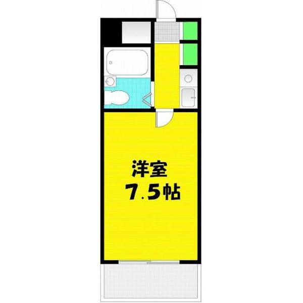 サンライズ千代崎(1K/5階)の間取り写真