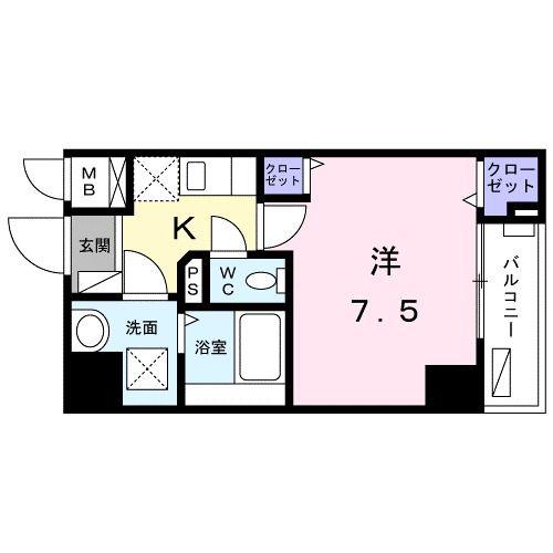 スアヴィス平塚宝町(1K/10階)の間取り写真