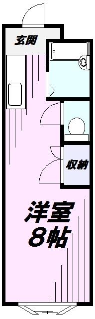 サテライト藤(ワンルーム/1階)の間取り写真