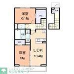 アジュールU(2LDK/2階)の間取り写真