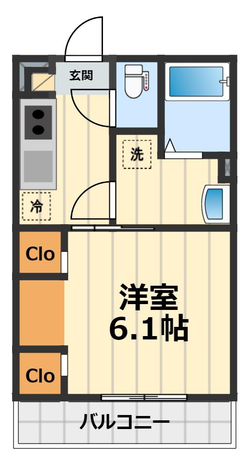 リブリ・中央林間(1K/3階)の間取り写真