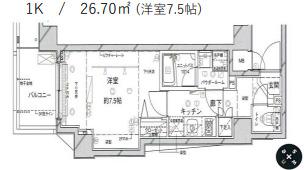 ステージファースト東新宿(1K/2階)の間取り写真