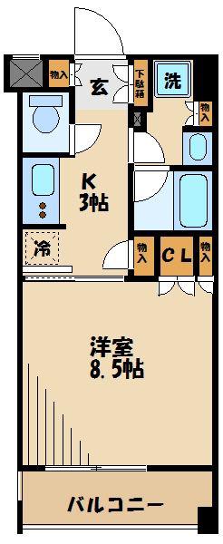 日神デュオステージ経堂(1K/1階)の間取り写真