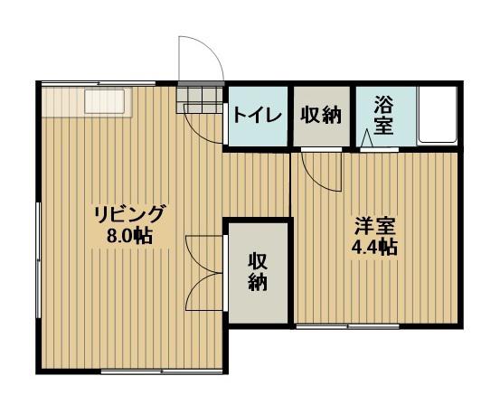 さくら荘(1LDK/2階)の間取り写真