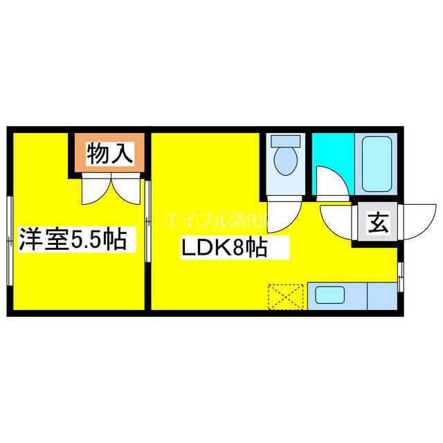 シティハイムハーモニA(1DK/1階)の間取り写真