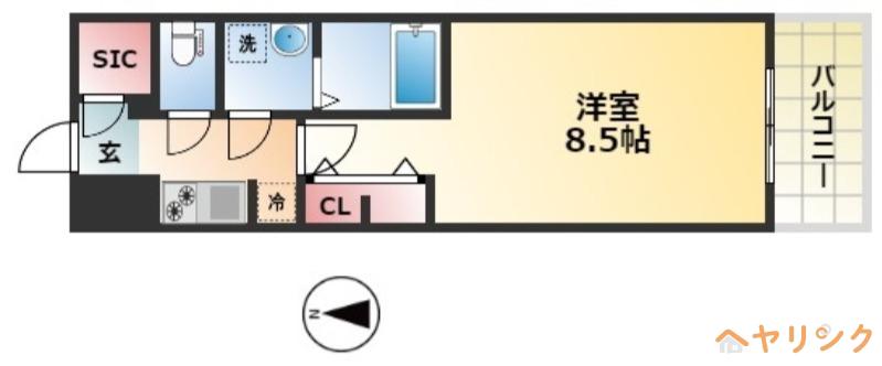 S-RESIDENCE黒川本通一丁目(1K/10階)の間取り写真