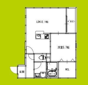 EIJU蒲生4丁目(1LDK/1階)の間取り写真
