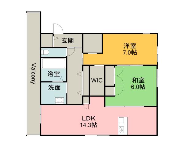 BORIKIしののめ和(2LDK/2階)の間取り写真