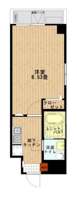 ペアパレス新高円寺(1K/5階)の間取り写真
