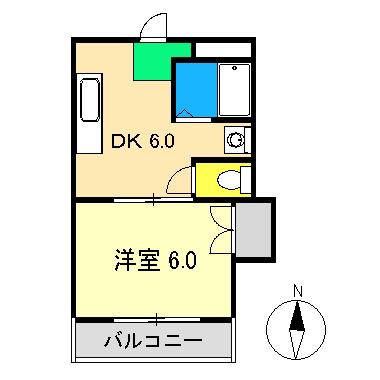 ヴェルデTM(1DK/3階)の間取り写真