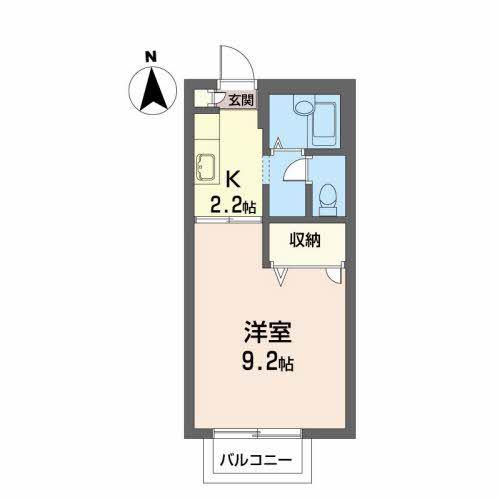 クレール(1K/2階)の間取り写真