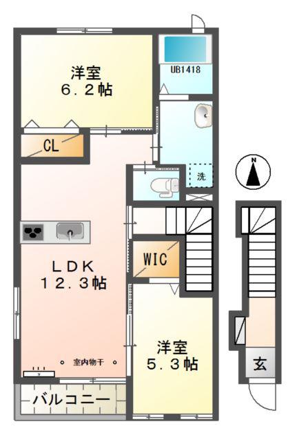 KITSILANO(2LDK/2階)の間取り写真