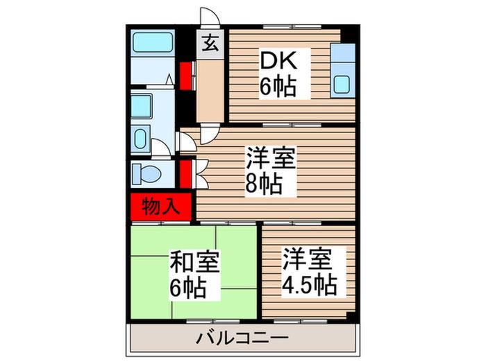 サンドミール北本(3DK/2階)の間取り写真