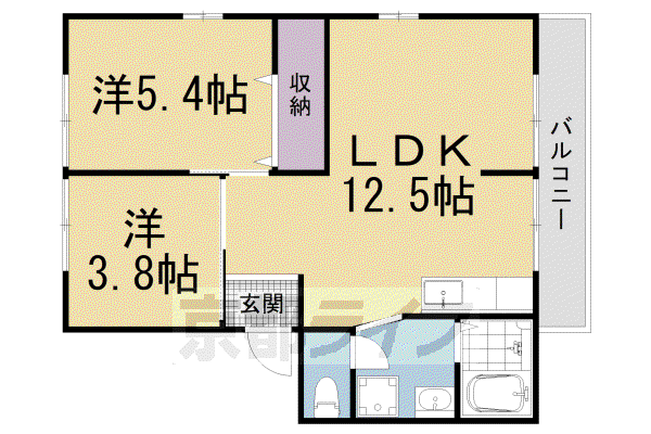 フレグランスモナ(2LDK/2階)の間取り写真