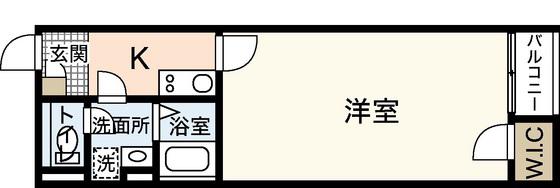 レオネクスト舟入(1K/1階)の間取り写真