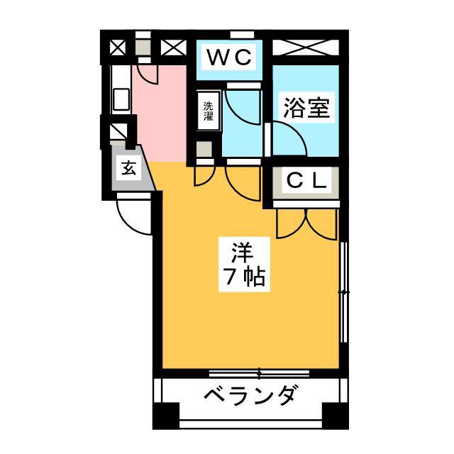 スカイパレス東武練馬(ワンルーム/2階)の間取り写真