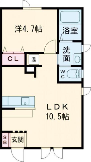 Eノース(1LDK/2階)の間取り写真
