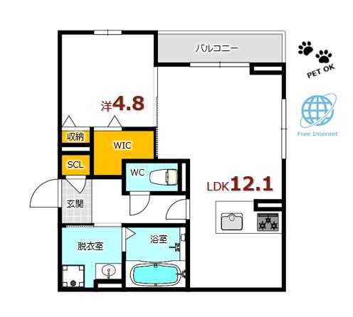 CAMPANELLA船越(1LDK/2階)の間取り写真