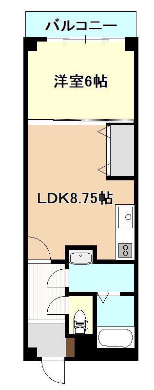 グリーンミナミ県庁前(1LDK/3階)の間取り写真