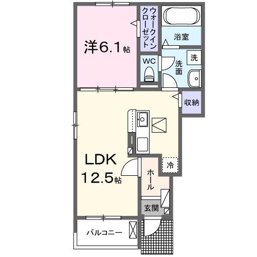 AIWA しばはら(1LDK/1階)の間取り写真