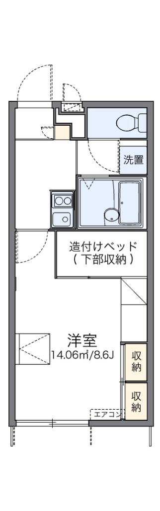レオパレス辻九第三(1K/1階)の間取り写真