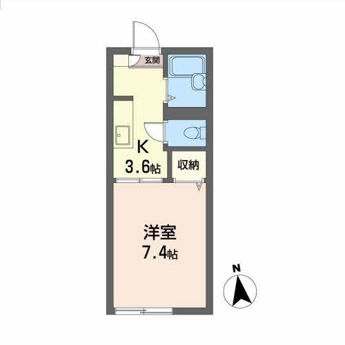 ラフォーレ・N・B(1K/1階)の間取り写真