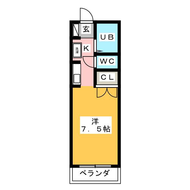 コスモス10(1K/2階)の間取り写真