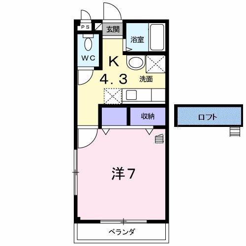 アゼリア HAGA A(1K/1階)の間取り写真