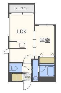 J-ECOA南郷17丁目(1LDK/2階)の間取り写真